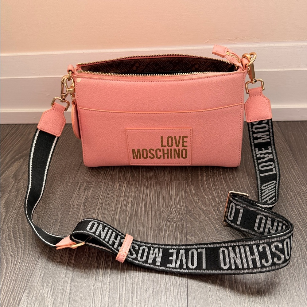 Love Moschino Sporty crossbody bag with logo in pink
